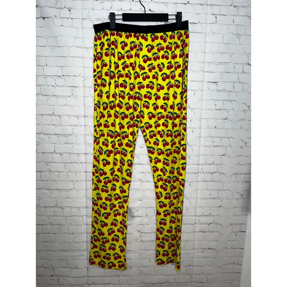 MeUndies‎ Yellow Cherry Print Lounge Pants Womens Large Micromodal Sleep Bottoms